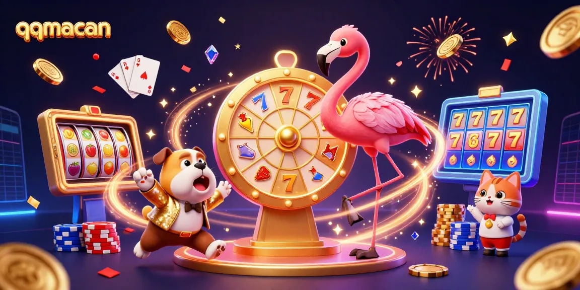 Experience thrilling gameplay at qqmacan with dynamic characters and cascading rewards in a vibrant casino scene.