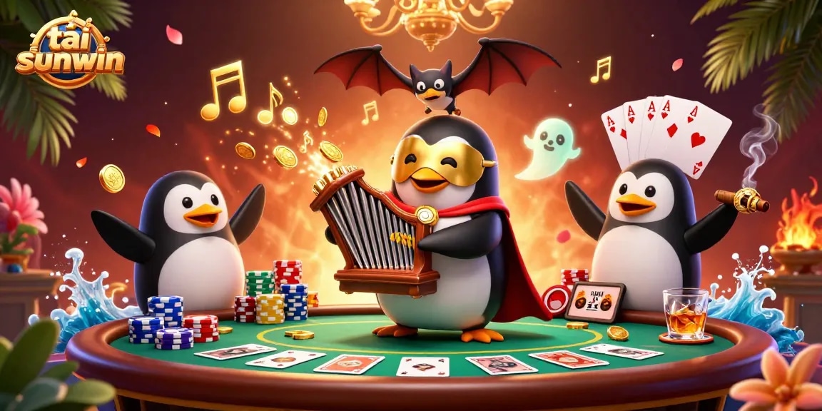 Engage in exciting gameplay as you tải sunwin in a vibrant 3D casino illustration.