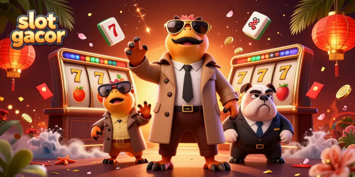 Experience the thrill of slot gacor with dynamic 3D characters in a vibrant casino setting.