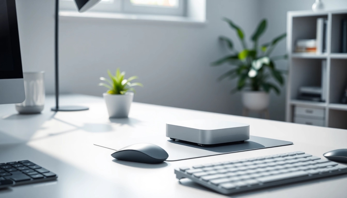 El Mac Mini M4 en un entorno de oficina moderna con luz natural.