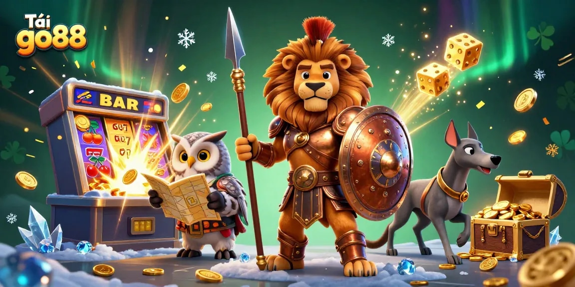 Boost your gaming experience with Tải go88 as a thrilling jackpot explosion surrounds vibrant characters.
