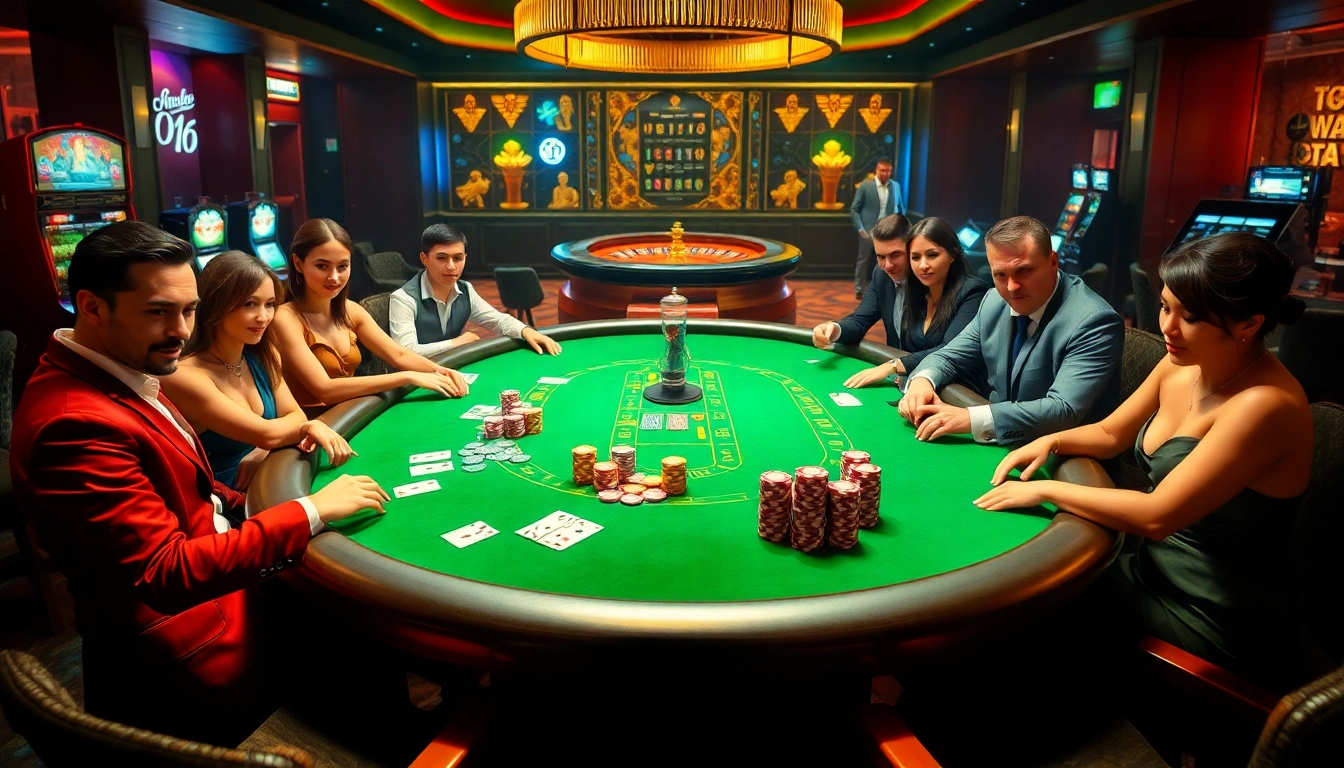 Experience thrilling poker action at a high-stakes table featuring debet chips and elite players.
