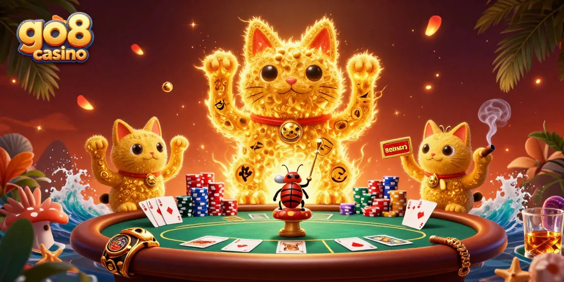 Win big at go8 casino with exciting games and promotions in a vibrant 3D scene.