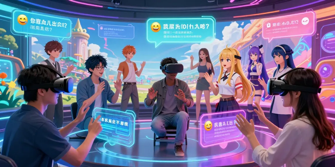 Interactive scene of engaging ai hentai chat in a vibrant virtual world, showcasing anime-inspired characters and user interactions.