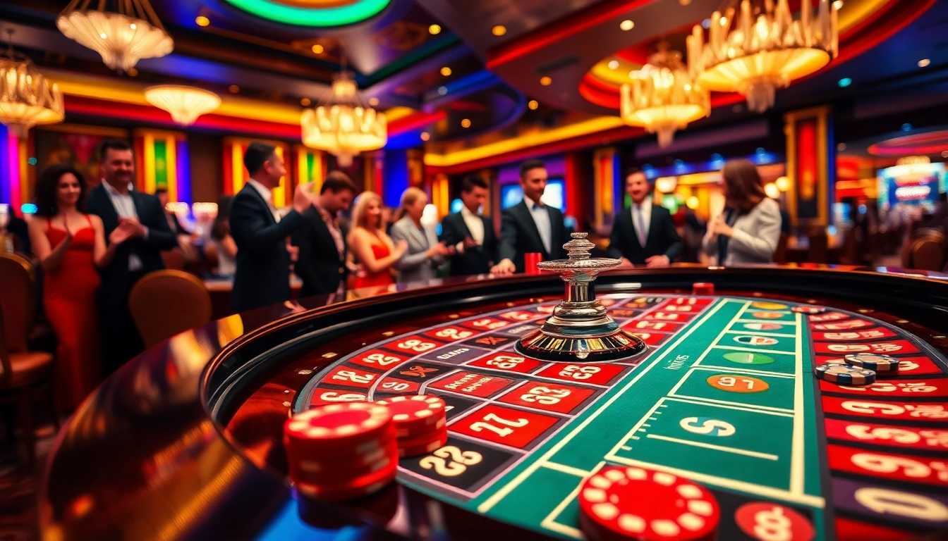 Rajahoki menghadirkan suasana kasino yang meriah dengan meja roulette dan permainan yang menarik.