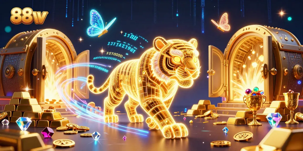 Experience thrilling gaming at 88vv Casino with a vibrant digital landscape and sparkling treasures.