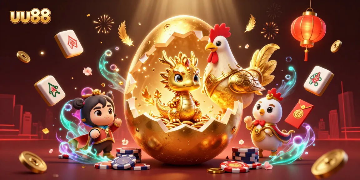 Experience thrilling wins with uu88 in a vibrant casino illustration featuring a golden dragon and poker elements.