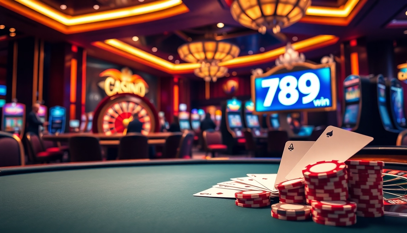 Experience the thrill of gambling with 789 win at a luxurious poker table.