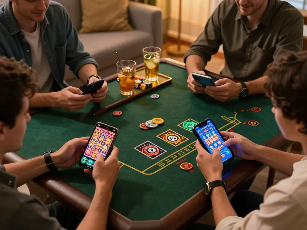Players enjoying exciting games at 11Win online casino from their home, showcasing a lively atmosphere
