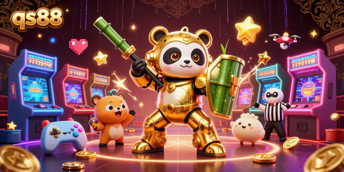 Experience thrilling gameplay action at qs88 with the golden panda in a dynamic animated casino arena.